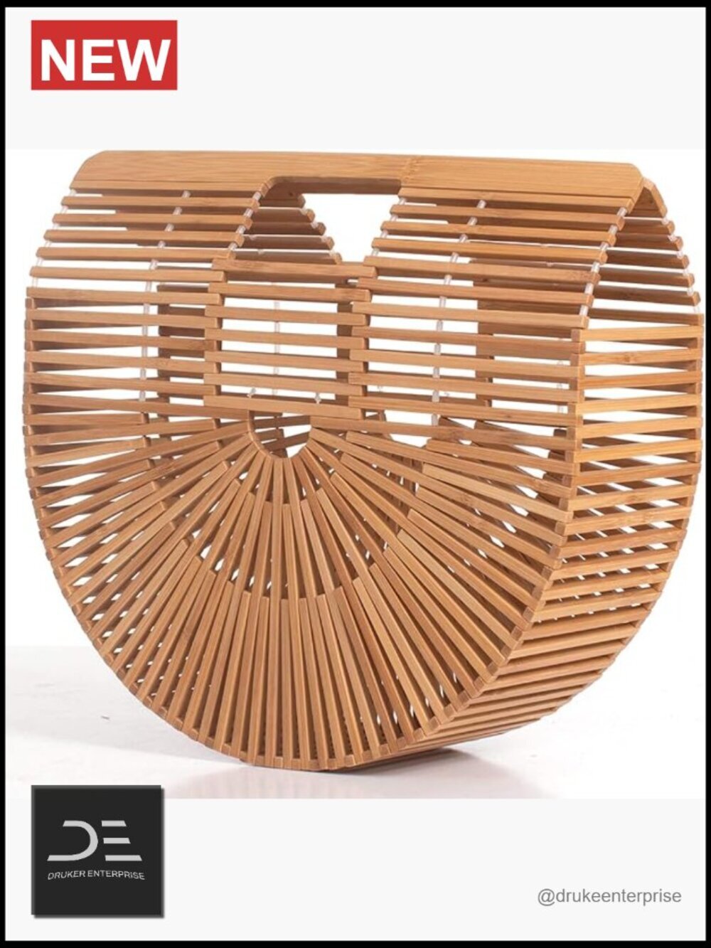 Handmade Bamboo Straw Tote Bag for Summer Beach